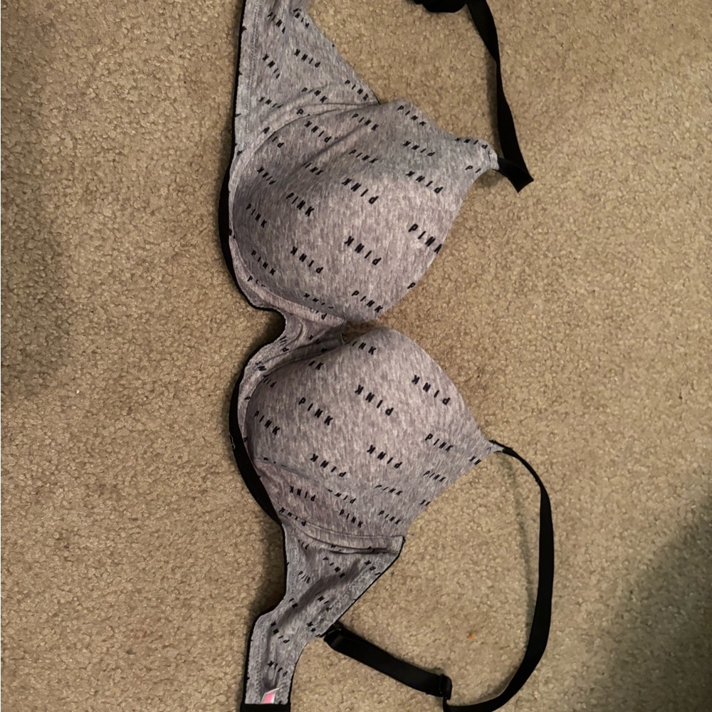 PINK Victoria's Secret Gray and Black Bra